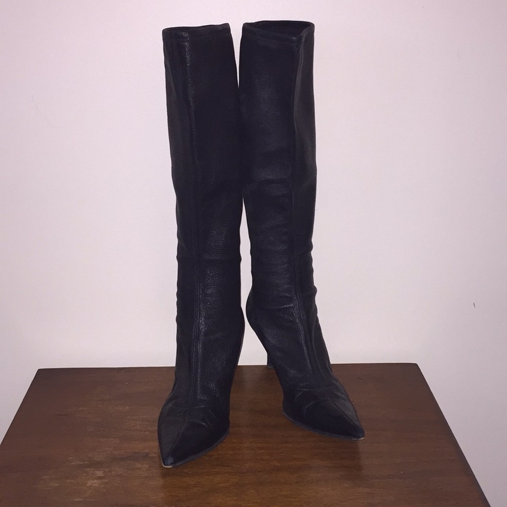 Sergio Rossi stretch leather boots.